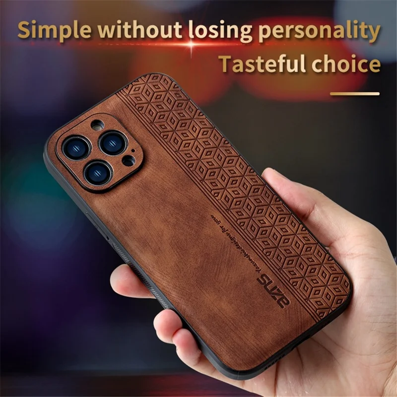 AZNS Для Iphone 12 Pro 6,1 Дюйма Против Царапины PU Leather+TPU Phone Cover Immply Pattern Case Cash - Коричневый