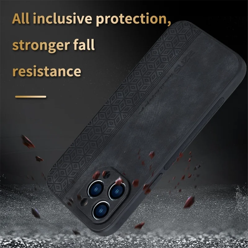 AZNS Для Iphone 12 Pro 6,1 Дюйма Против Царапины PU Leather+TPU Phone Cover Immply Pattern Case Cash - Коричневый