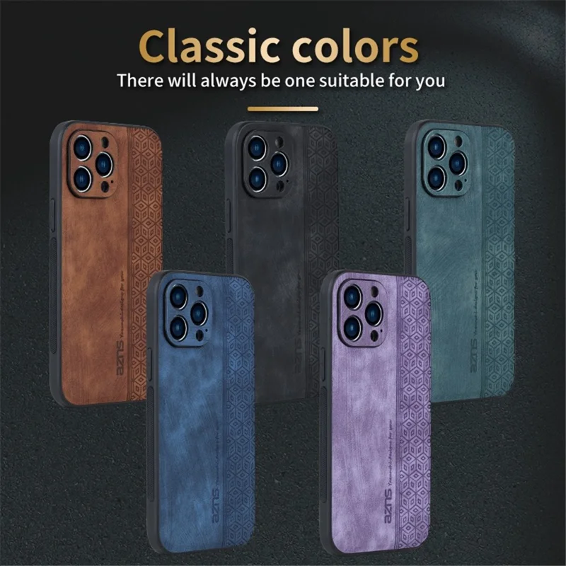 AZNS Для Iphone 12 Pro 6,1 Дюйма Против Царапины PU Leather+TPU Phone Cover Immply Pattern Case Cash - Коричневый