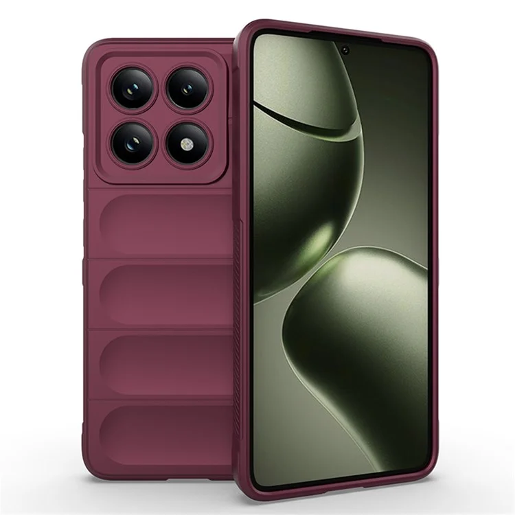 Per Xiaomi 14T Case Anti-Drop Soft TPU Rugged Phone Back Cover - Wine Red