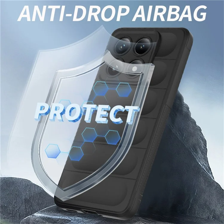 Para Xiaomi 14T Pro Case Anti-Drop Soft TPU Rugged Phone Back Cover - Negro
