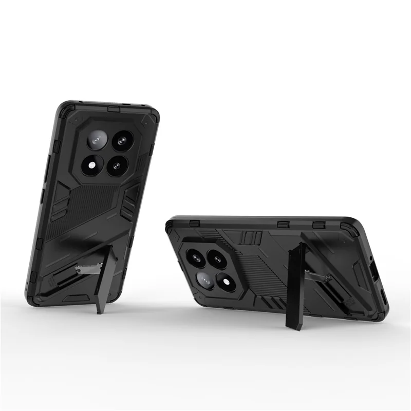 Coque pour Xiaomi Redmi Note 14 Pro+ 5G, PC+TPU antichoc avec support, couleur noire
