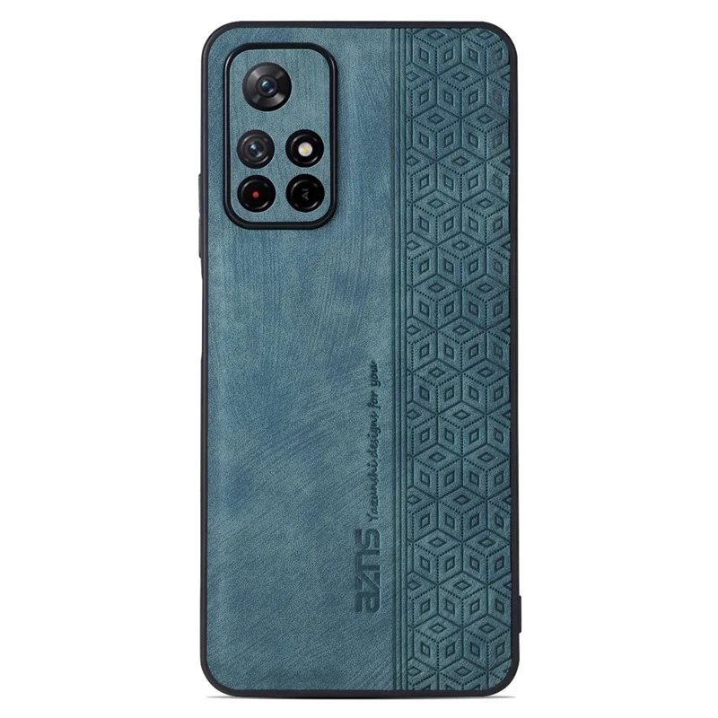 AZNS For Xiaomi Redmi Note 11T 5G / Note 11S 5G / Note 11 5G (MediaTek) / Poco M4 Pro 5G Imprinted Pattern Phone Cover Leather Coated TPU Case - Green