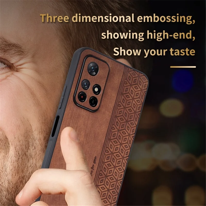 AZNS For Xiaomi Redmi Note 11T 5G / Note 11S 5G / Note 11 5G (MediaTek) / Poco M4 Pro 5G Imprinted Pattern Phone Cover Leather Coated TPU Case - Green