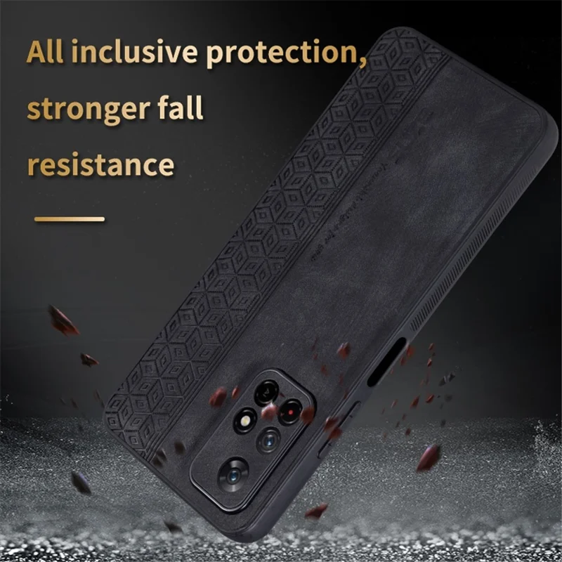 AZNS For Xiaomi Redmi Note 11T 5G / Note 11S 5G / Note 11 5G (MediaTek) / Poco M4 Pro 5G Imprinted Pattern Phone Cover Leather Coated TPU Case - Green