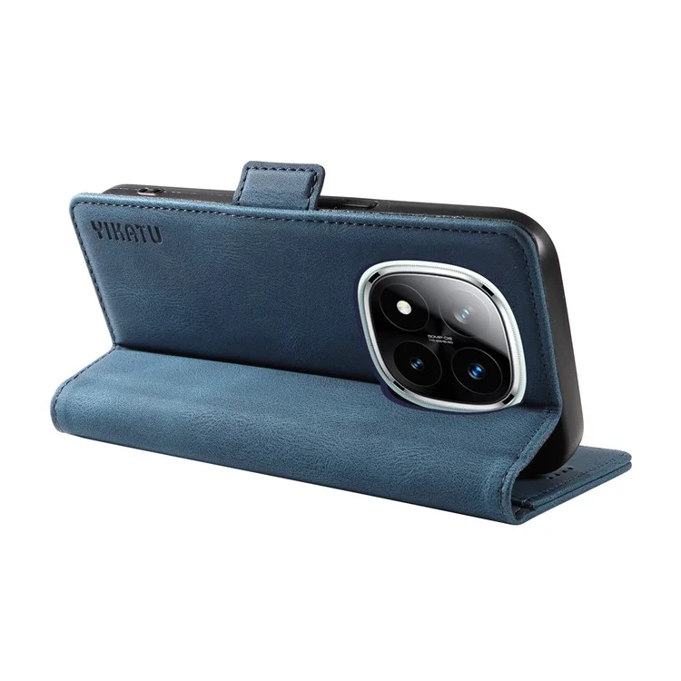 Funda para Xiaomi Redmi Note 14 Pro 5G / Note 14 Pro+ 5G YIKATU YK-005 de piel sintética, tipo cartera, con tacto suave - Azul