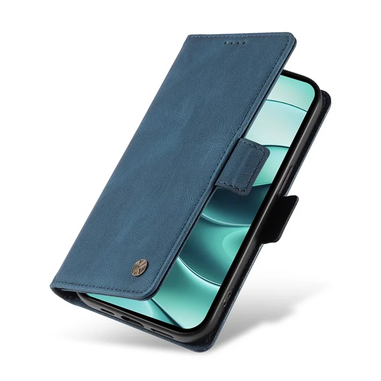 Funda para Xiaomi Redmi Note 14 Pro 5G / Note 14 Pro+ 5G YIKATU YK-005 de piel sintética, tipo cartera, con tacto suave - Azul