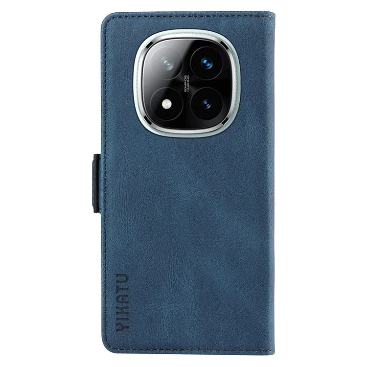 Funda para Xiaomi Redmi Note 14 Pro 5G / Note 14 Pro+ 5G YIKATU YK-005 de piel sintética, tipo cartera, con tacto suave - Azul