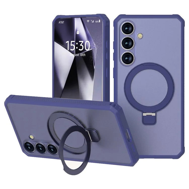 Чехол GW20 для Samsung Galaxy S24 FE, совместимый с MagSafe, с защитной накладкой из ТПУ и ПК, с подставкой, цвет темно-синий