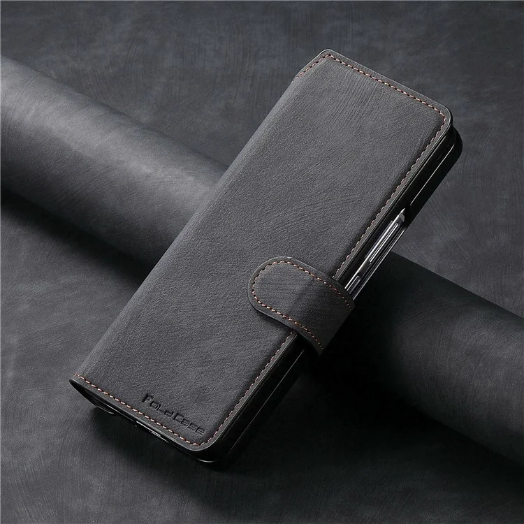 CASENEO Custodia in pelle per Samsung Galaxy Z Fold3 5G, 2 in 1 con portafoglio magnetico staccabile - Nero