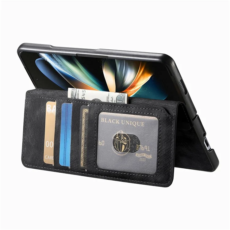 CASENEO Custodia in pelle per Samsung Galaxy Z Fold3 5G, 2 in 1 con portafoglio magnetico staccabile - Nero