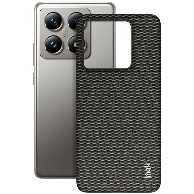 IMAK Ruiyi Series for Xiaomi 14T Pro Case Fabric Texture Leather+PC Phone Back Cover - Black