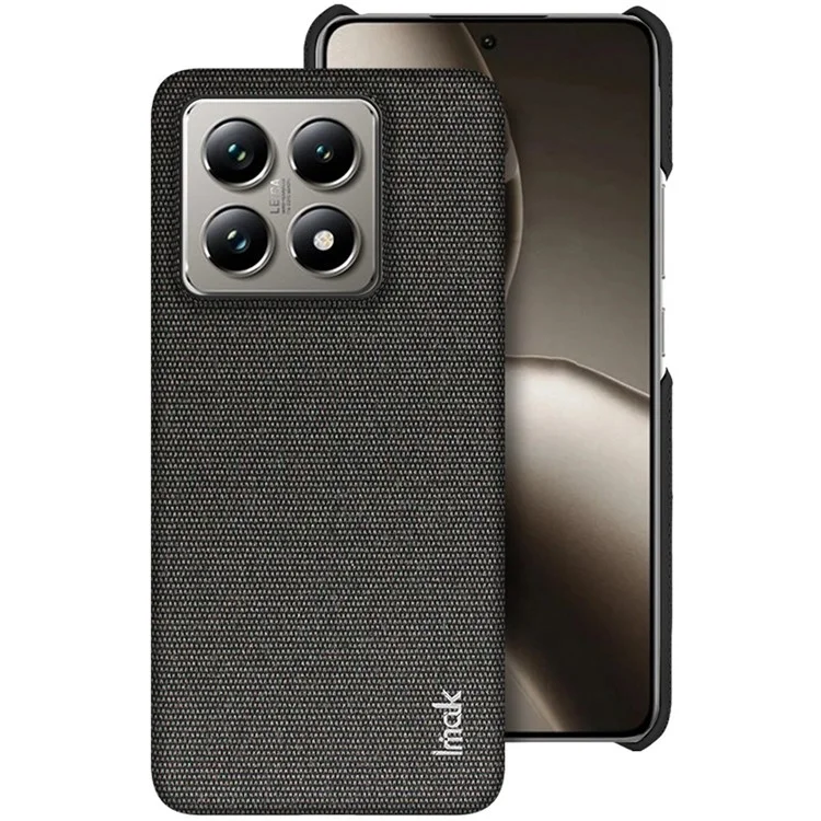 IMAK Ruiyi Series for Xiaomi 14T Pro Case Fabric Texture Leather+PC Phone Back Cover - Black
