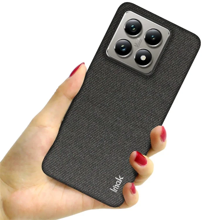 IMAK Ruiyi Series for Xiaomi 14T Pro Case Fabric Texture Leather+PC Phone Back Cover - Black