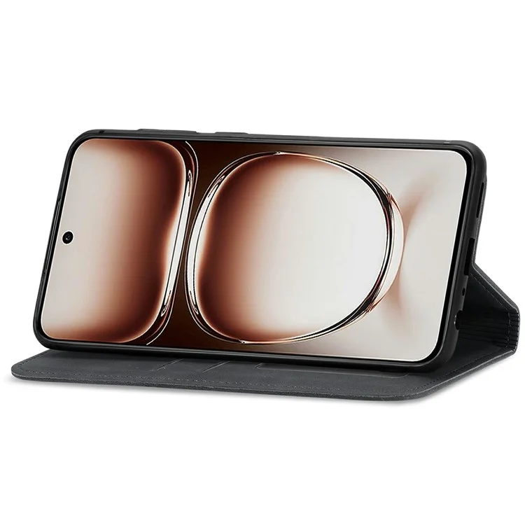 Coque pour Motorola Edge 50 Neo 5G, sensation tactile, fente pour carte, étui en cuir, support, absorption magnétique - Noir