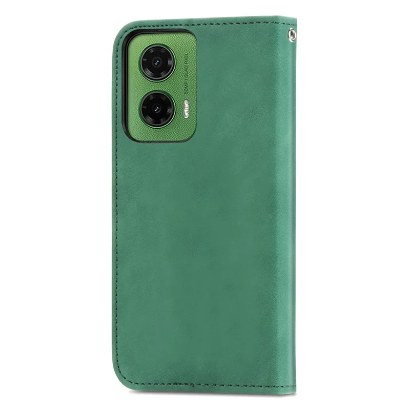 Чехол для Motorola Moto G35 5G с кожаной обложкой, слотом для карт, магнитным креплением и сенсорными ощущениями - зеленый