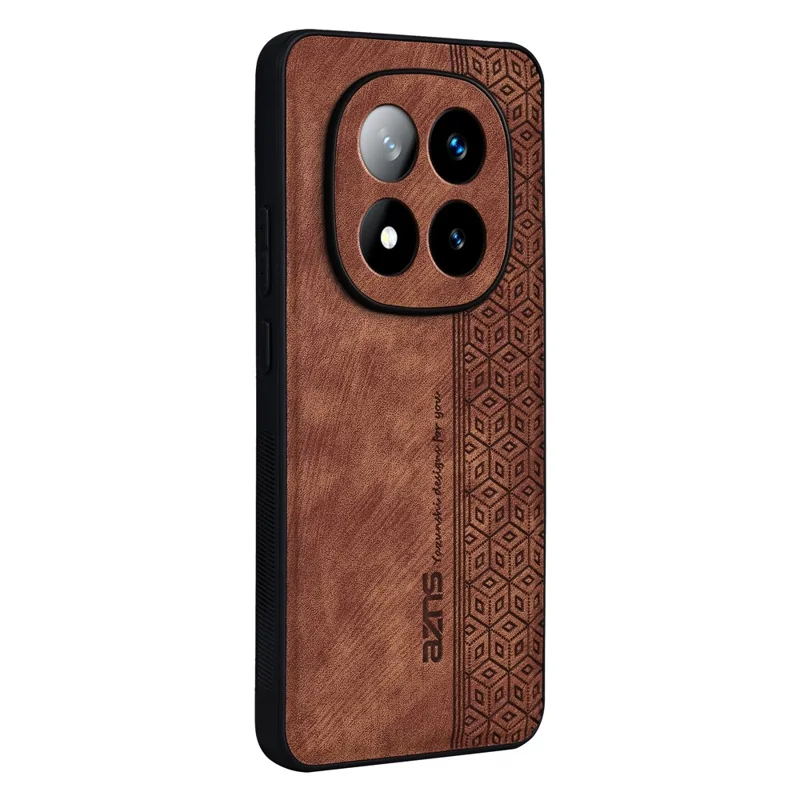 AZNS For Xiaomi Redmi Note 14 Pro+ 5G Case Protective PU Leather Covered TPU Phone Shell - Brown