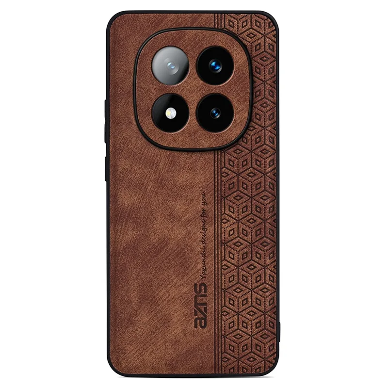 AZNS For Xiaomi Redmi Note 14 Pro+ 5G Case Protective PU Leather Covered TPU Phone Shell - Brown