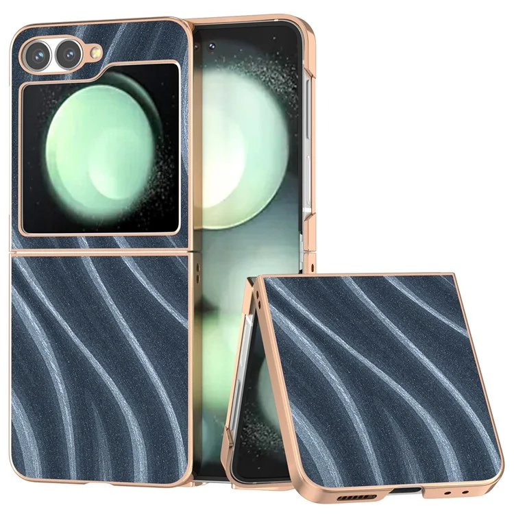 Для Samsung Galaxy Z Flip6 5G Чехол Electroplating Phone Cover Milky Way Pattern PU+TPU Protective Case - Синий