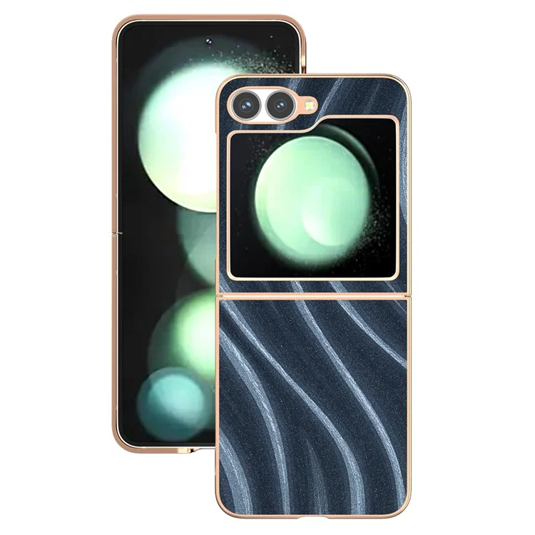 Для Samsung Galaxy Z Flip6 5G Чехол Electroplating Phone Cover Milky Way Pattern PU+TPU Protective Case - Синий