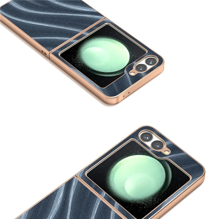 Для Samsung Galaxy Z Flip6 5G Чехол Electroplating Phone Cover Milky Way Pattern PU+TPU Protective Case - Синий