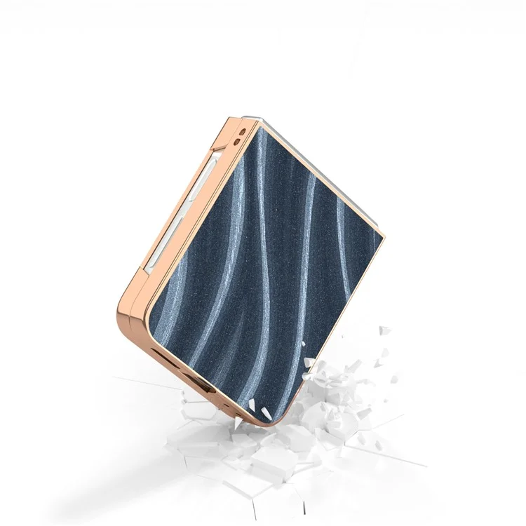Для Samsung Galaxy Z Flip6 5G Чехол Electroplating Phone Cover Milky Way Pattern PU+TPU Protective Case - Синий
