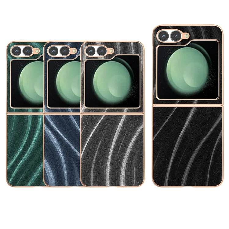Для Samsung Galaxy Z Flip6 5G Чехол Electroplating Phone Cover Milky Way Pattern PU+TPU Protective Case - Синий