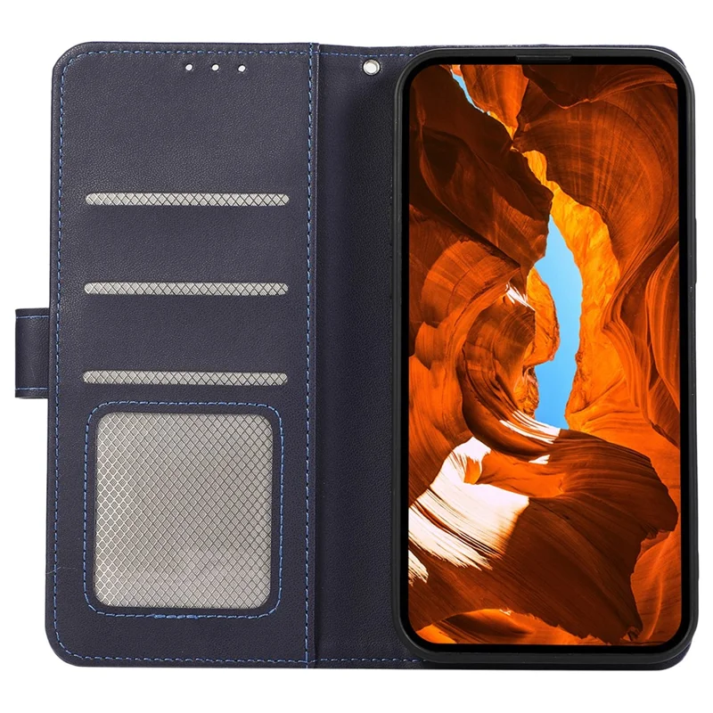 For Motorola Moto G35 5G Case RFID Blocking Flip Leather Phone Cover - Blue