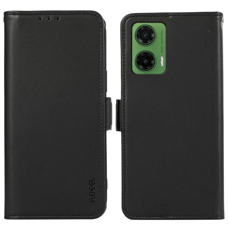 ABEEL Custodia in pelle con blocco RFID per Motorola Moto G35 5G - Nero