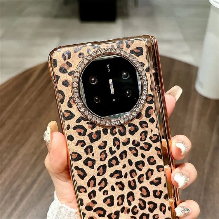 Для Huawei Mate X5 Чехол с леопардовым узором из поликарбоната с закаленной стеклянной пленкой для экрана - Золотой