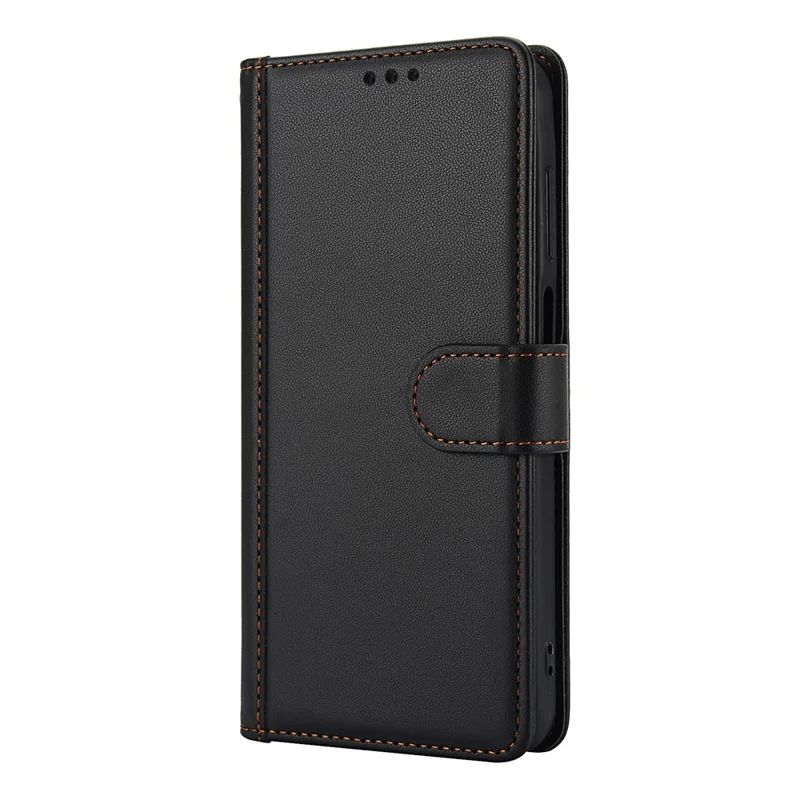 SY-003 For Samsung Galaxy S25+ Case PU Leather Stand View Phone Wallet Cover with Hand Strap - Black - 11