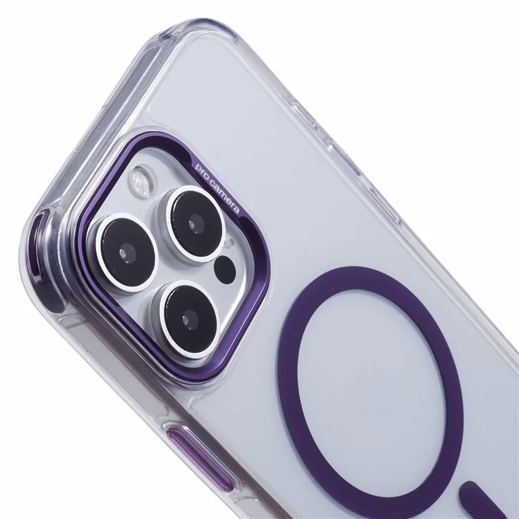 Чехол для iPhone 16 Pro Max, совместимый с MagSafe, с защитой от падения в четырех углах, из ПК+ТПУ - фиолетовый
