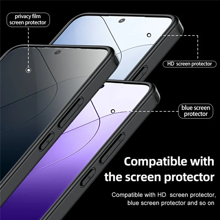 For Xiaomi 14T Pro Case PC+TPU Phone Cover Airbag Protection - Black