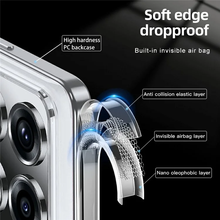 For Xiaomi 14T Pro Case PC+TPU Phone Cover Airbag Protection - Black