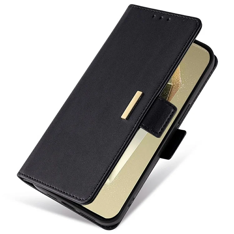 For Xiaomi Redmi Note 13 Pro 4G  /  Poco M6 Pro 4G Leather Wallet Case RFID Blocking Stand Cover with Hand Strap - Black