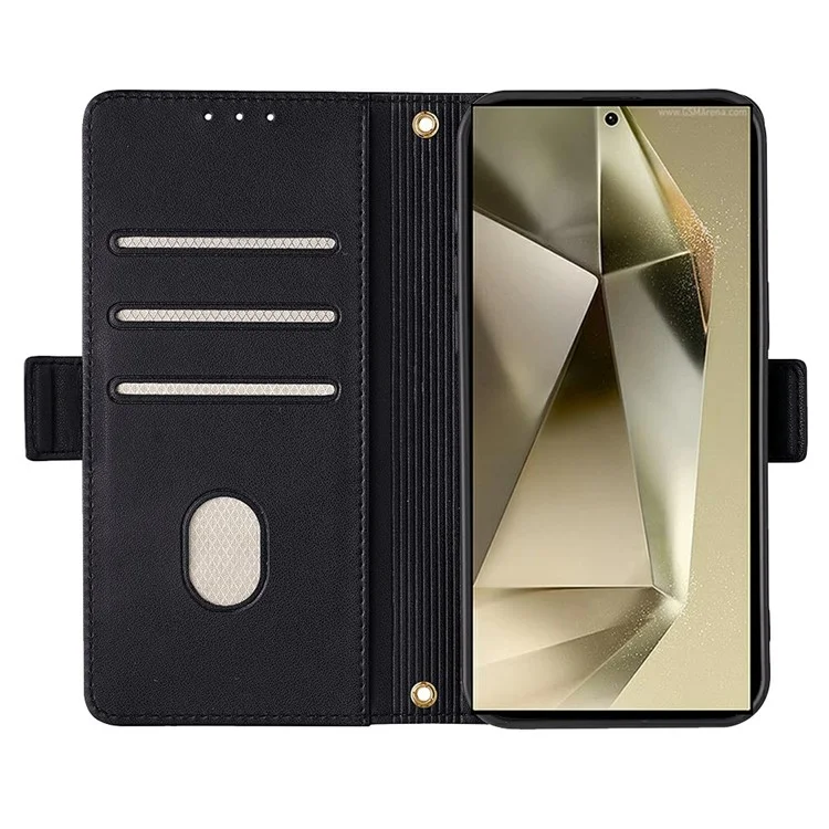 Funda de cartera de cuero con bloqueo RFID y soporte para Xiaomi Poco X6 5G - Negro