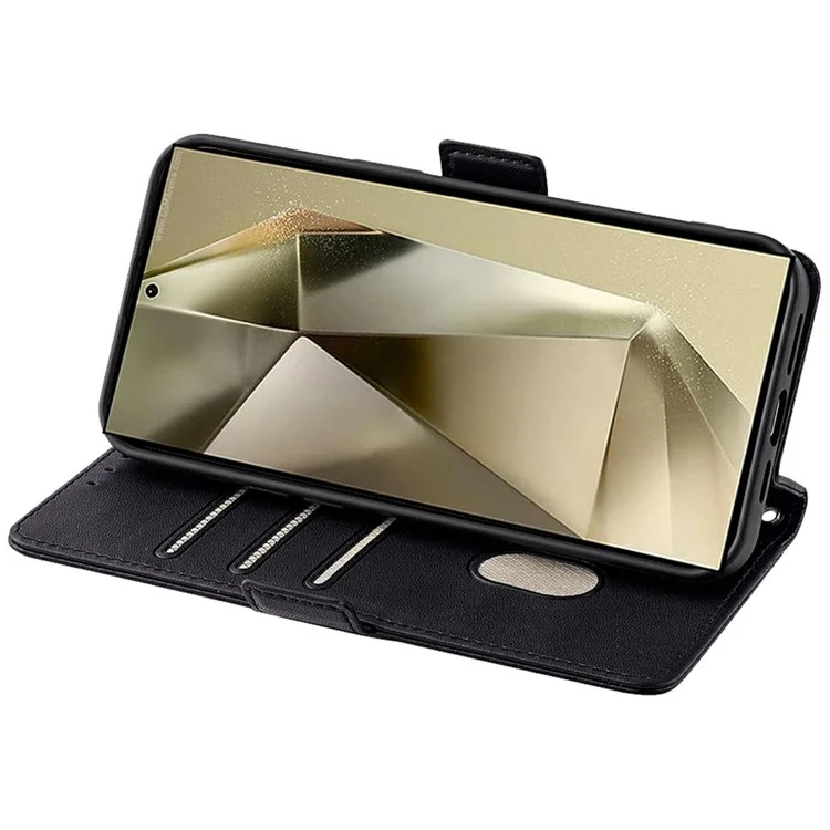 Funda de cartera de cuero con bloqueo RFID y soporte para Xiaomi Poco X6 5G - Negro