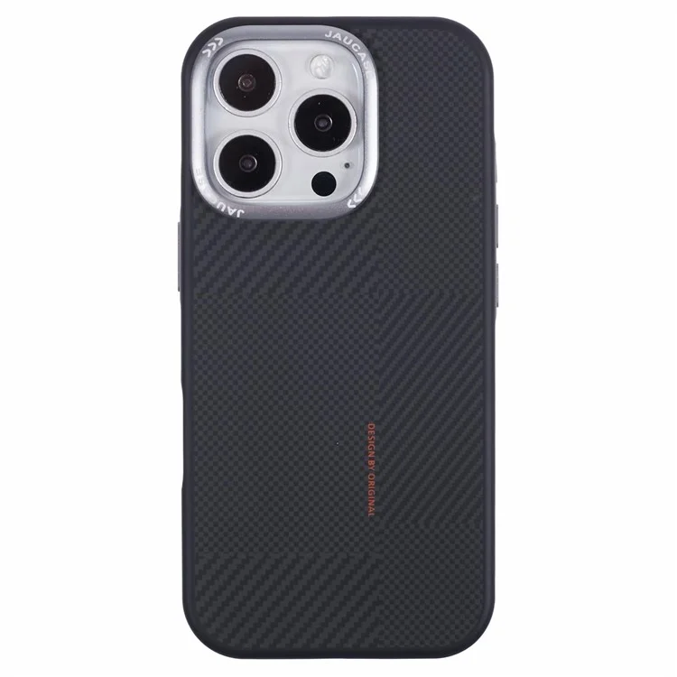 JAUCASE Custodia per iPhone 16 Pro Caso PC+TPU Custodia telefonica con texture compatibile con MagSafe - Grigio