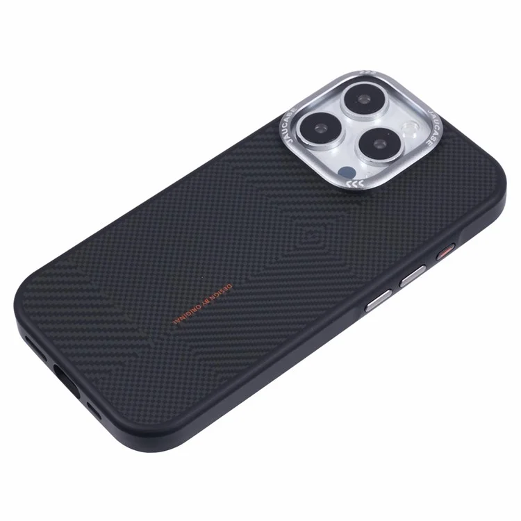JAUCASE Custodia per iPhone 16 Pro Caso PC+TPU Custodia telefonica con texture compatibile con MagSafe - Grigio