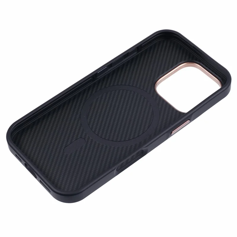 JAUCASE For iPhone 16 Pro Case PC+TPU Textured Phone Cover Compatible with MagSafe - Gold