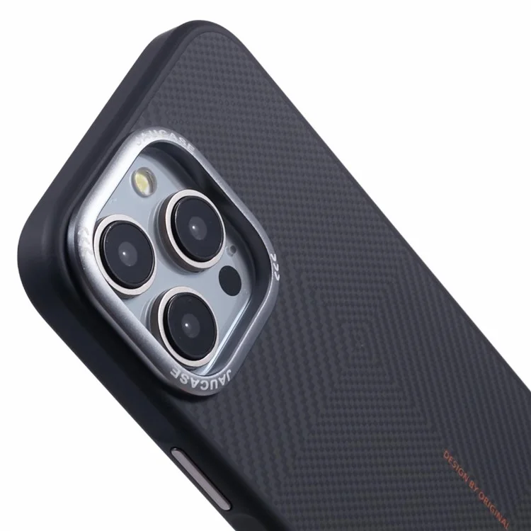 Custodia per iPhone 15 Pro Max JAUCASE PC+TPU con texture, compatibile con MagSafe - Grigio