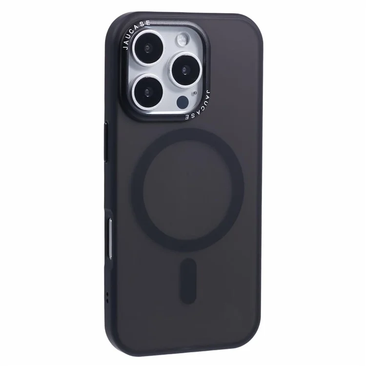 JAUCASE For iPhone 16 Pro Magnetic Case PC+TPU Cover Compatible with MagSafe - Black