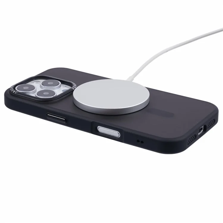 JAUCASE For iPhone 16 Pro Magnetic Case PC+TPU Cover Compatible with MagSafe - Black