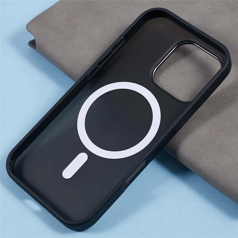 JAUCASE For iPhone 16 Pro Magnetic Case PC+TPU Cover Compatible with MagSafe - Black