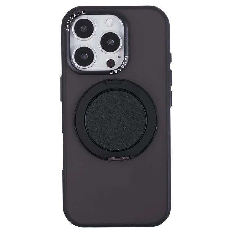 Capa para iPhone 16 Pro da JAUCASE com suporte giratório, cobertura de telefone PC+TPU compatível com MagSafe - Preto