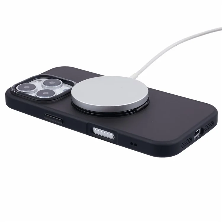 Capa para iPhone 16 Pro da JAUCASE com suporte giratório, cobertura de telefone PC+TPU compatível com MagSafe - Preto