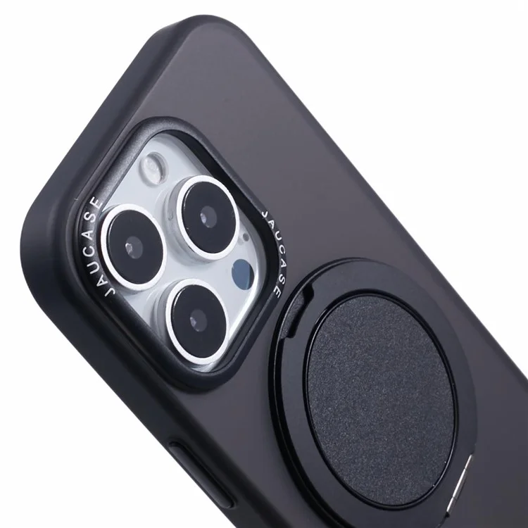 Capa para iPhone 16 Pro da JAUCASE com suporte giratório, cobertura de telefone PC+TPU compatível com MagSafe - Preto