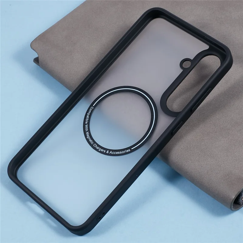 X-LEVEL For Samsung Galaxy S24 FE Magnetic Case PC+TPU Matte Anti-Drop Cell Phone Cover - Black