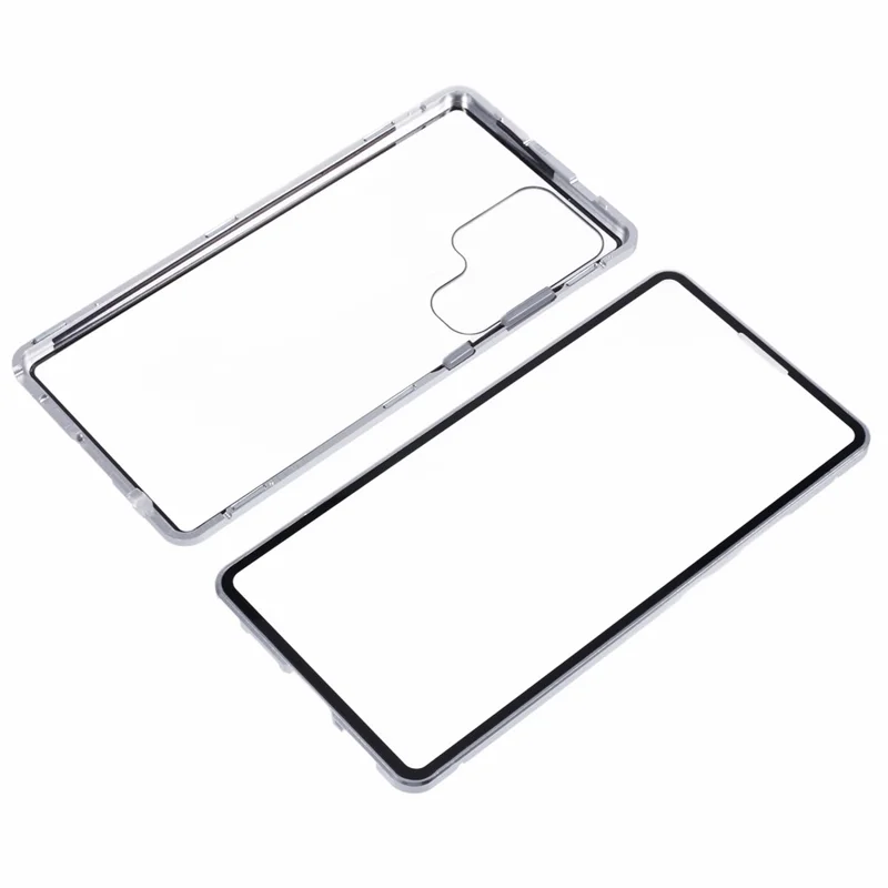 For Samsung Galaxy S25 Ultra Case Magnetic Full Protection Clear Phone Cover - Silver