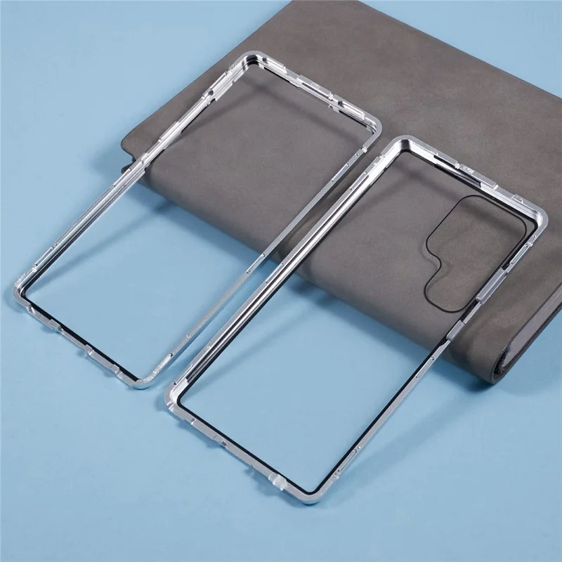 For Samsung Galaxy S25 Ultra Case Magnetic Full Protection Clear Phone Cover - Silver